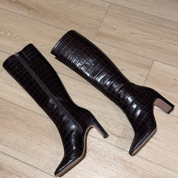Schutz Snakeskin Boots - Square Toe Real Leather - Picture 3 of 3